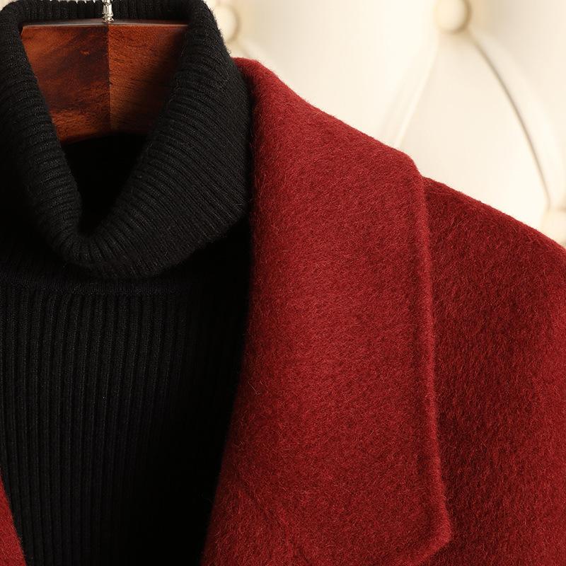 Double-sided Wool Coat Women's Short Autumn and Winter New Middle-aged and Old Mother Clothing Small Woolen Coat High-end Sense