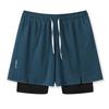 2024 Men's Quick-Dry Sports Shorts, Fake Two-Piece Design, Mid-Length with Inner Lining for Running or Training