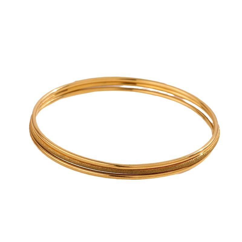 Three Worlds Bracelet: Women's Fashion Titanium Steel Gold Bangle - Korean Trend, Versatile, Non-Fading, Simple, Light Luxury Jewelry.