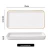 Gold-Rimmed Rectangular Ceramic Dessert and Sushi Plate