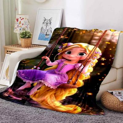 1pc Rapunzel Name Blanket Lightweight Flannel Throw for Sofa Bed Travel Camping Livingroom Office Couch Chair