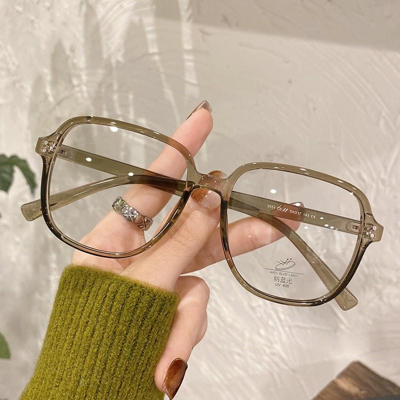 Large Square Frame Myopia Glasses Oversized Transparent Women'S Nearsighted Glasses Ladies Retro Blue Light Blocking Eyeglasses