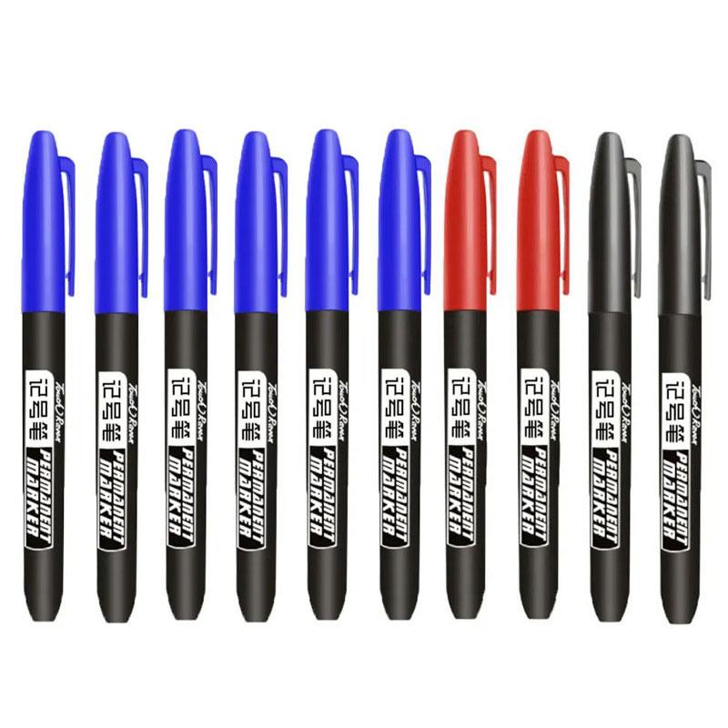 6/10 PCS Permanent Marker Pen Manga Drawing Markers Black Blue Red Waterproof Ink Sketch Pens Stationery Art School Supplies