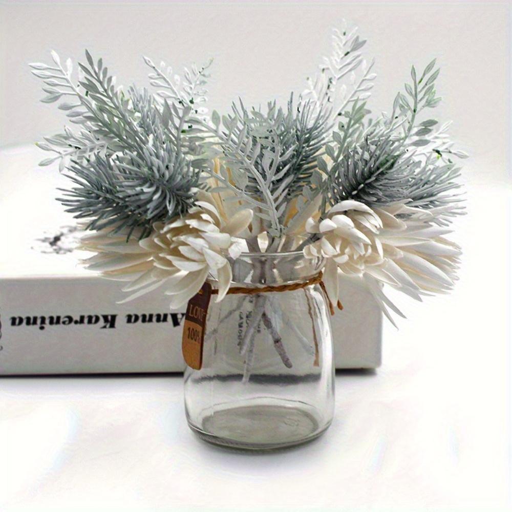3Pcs Christmas Simulation Flower Bouquet Pine Needle Decorations DIY Handmade Materials Home Wedding Party Decorations