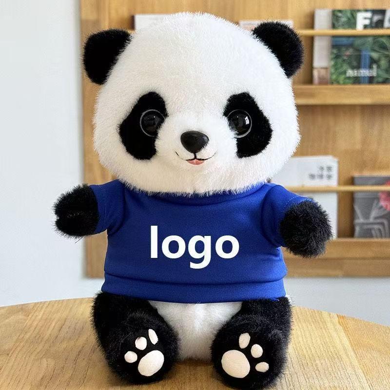 Adorable Panda Plush Toy with Outfit - Chengdu Souvenir and Festival Gift, Customizable with Logo.