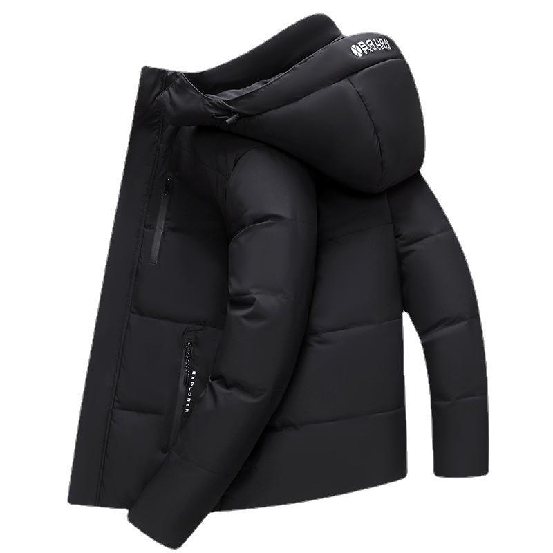 Winter Men's Business Down Jacket for Seniors - Thick, Warm, Plus Size Short Coat