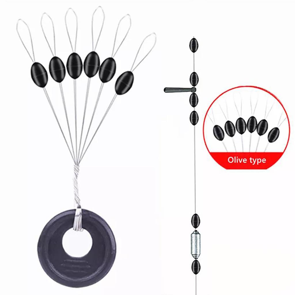 100pcs Rubber Space Bean Stopper 4 Sizes Carp Fishing Accessories Suitable For Fishing Line 0.2-5#