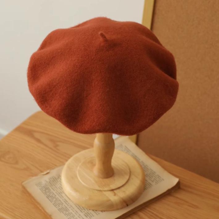 Wool Caps Felt Beret Women British Style Girls Beret Hat Lady Solid Color Winter Hats