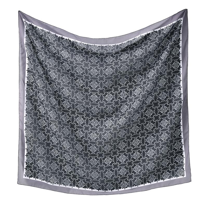 110*110cm New Cotton Linen Square Scarf Women Kerchief Flower Print Neckerchief Scarves Headwrap Bandanas Hairband Headbands