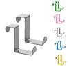 2pcs Over Door Hook Stainless Steel Z-shaped Hanger Kitchen Clasp Punch-Free Nail-Free Self-Adhesion Hangers Rack