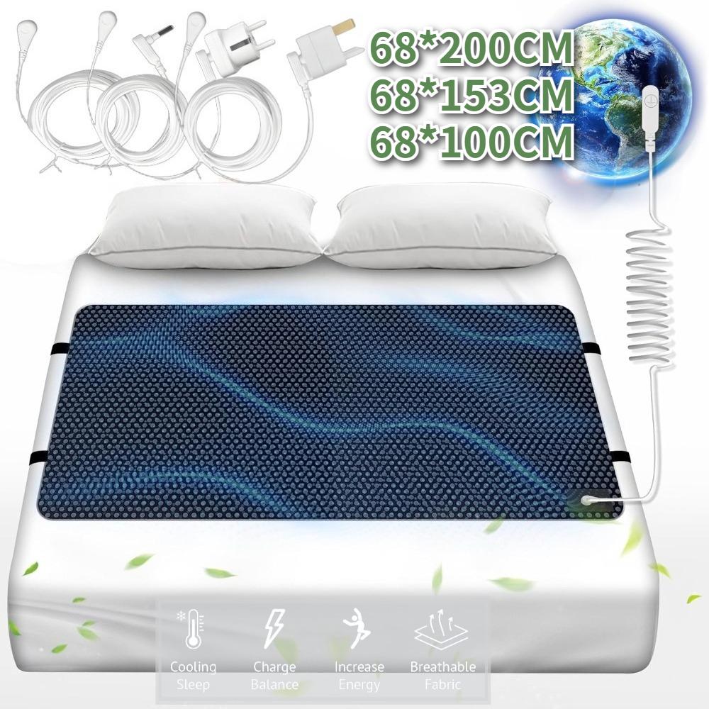 Tappetino di messa a terra 100/153/200CM per letto King/Queen/Singolo Tappetino di messa a terra conduttivo in PU Antiscivolo con cavo di messa a terra