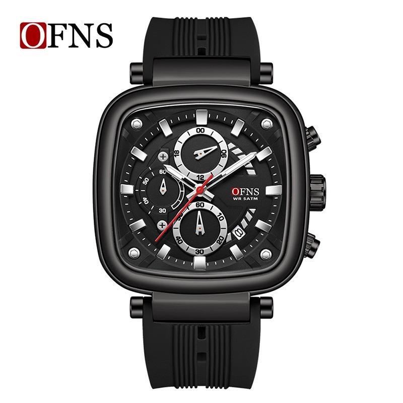 Спортивные Уникальные Квадратные Часы с Большим Циферблатом Повседневные Кварцевые Силиконовые Ремешки Наручные Часы с Автоматической Датой