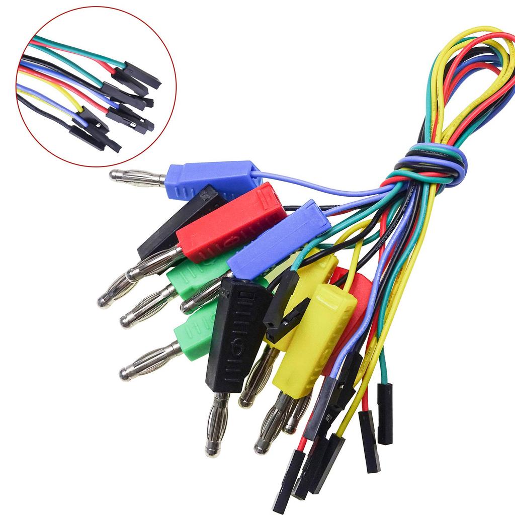 Cleqee Stackable Banana Breadboard Female Jumper Soft Flexible Silicone Test Leads for Electrical Testing Plugs, Wires,