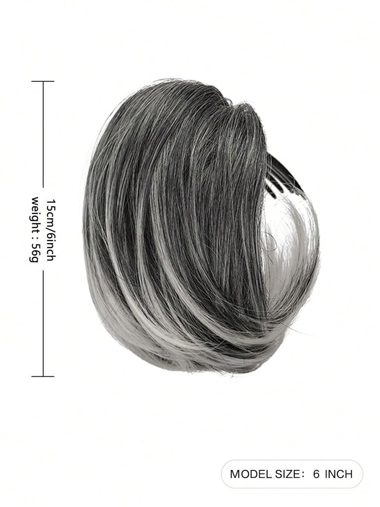 Synthetischer kurzer Pferdeschwanz, 6 Zoll, Dutt, Haarkamm, Clip, Haarbündel, verstellbarer Pferdeschwanz mit Kordelzug, synthetisches Haarteil, weibliche Verlängerung