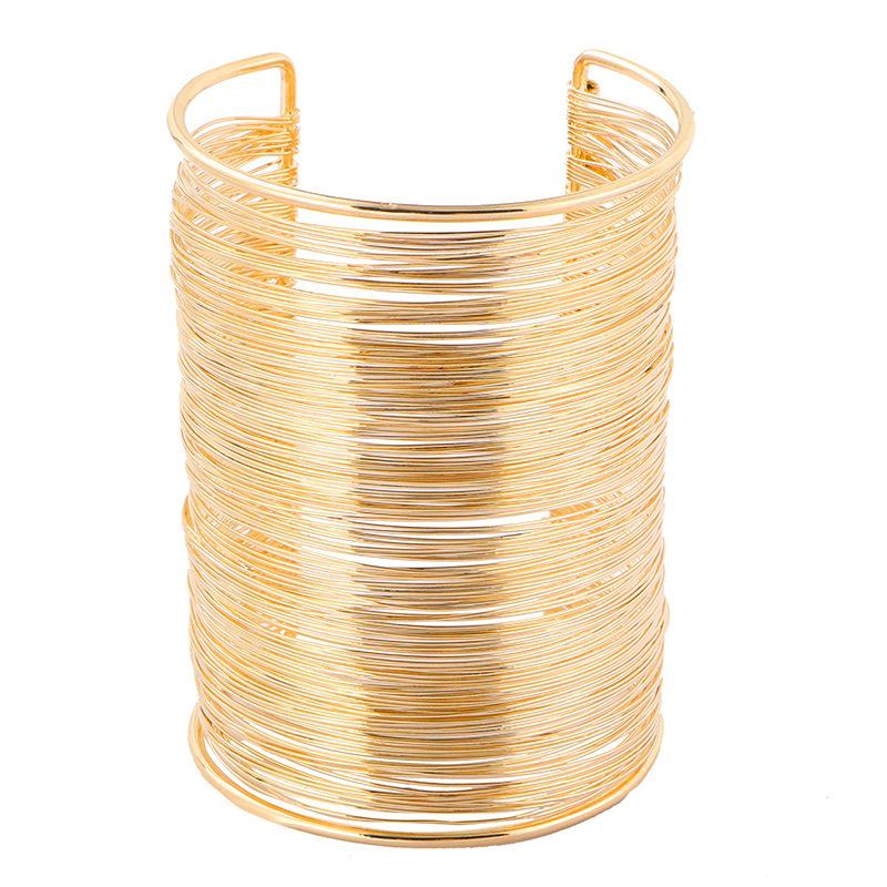 European & American Punk Metal Open Cuff Bracelet: Wide Hollow Bangle Armband