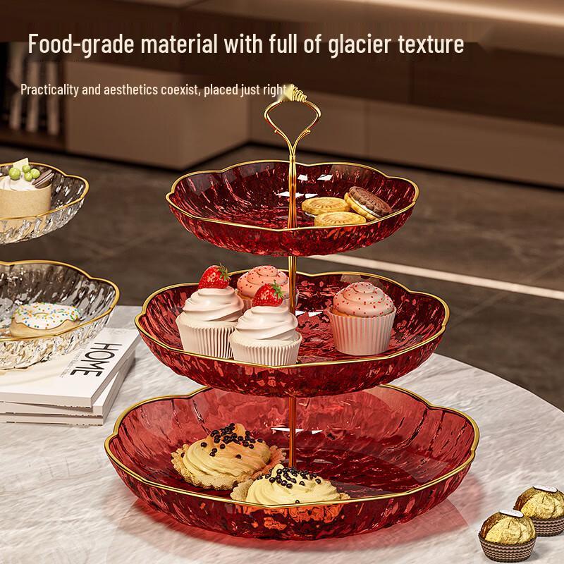 Wutuo Light Luxury 3-Tier Fruit & Dessert Plate