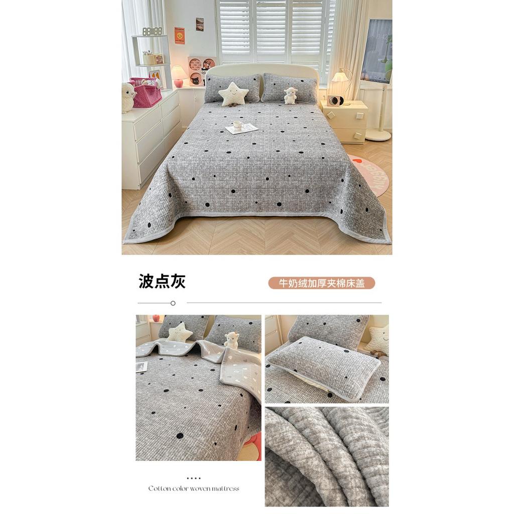 Thickened Milk Velvet Bed Cover for Autumn and Winter, Warm Cotton Bed Sheet with Velvet Mattress, Tatami Bedding