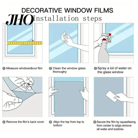Easy Install Window Film Static Glass Sticker Privacy Protection Softens Light Electrostatic Soft Diffusion Waterproof Scratch-Proof Care Decal