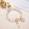 Cute Popcorn Crystal Beaded Women Bracelet Daisy Flower Pendant Fashion Bracelet Mom Girlfriend Valentine's Day Gift