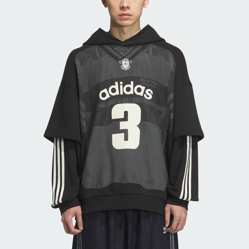 Adidas Originals FW25 Team Fake Two-Piece Sports Hoodie Long Sleeve Sweatshirt Men hoodies KC2607