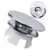 33*11.8mm Hole Overflow Cover Bathroom Basin Round Silver