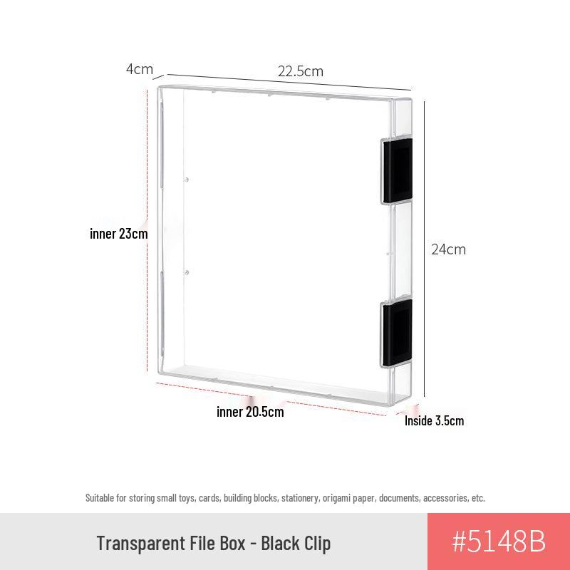 A4 Transparent Plastic Document Storage Box - Dustproof File Organizer