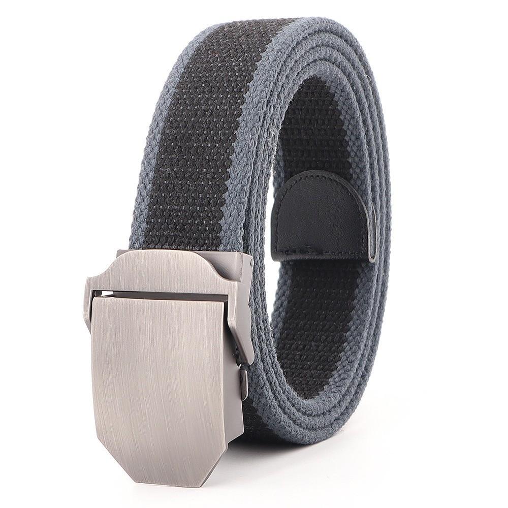 

Холщовый мужской ремень Пряжка из сплава Рабочий ремень Унисекс Спортивный пояс серый/чёрный