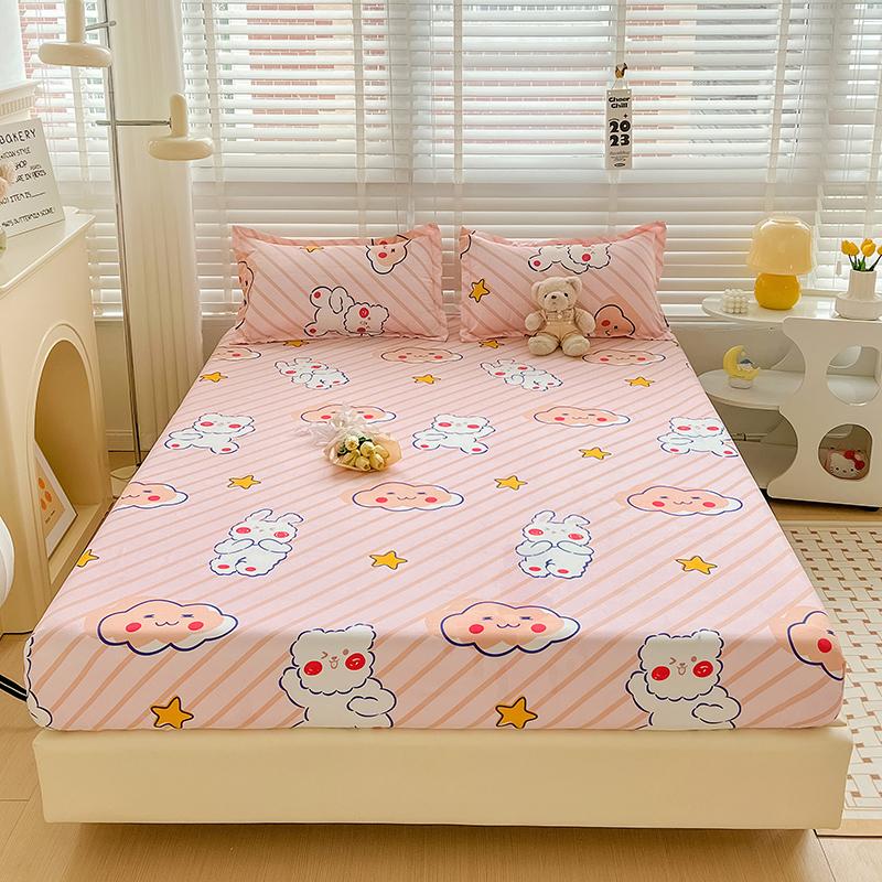 Fitted Sheet Set Cartoon Style Bedsheet Pillowcase Single/Queen Size Bed Cover Home Soft Bed Linen lençol de cama casal