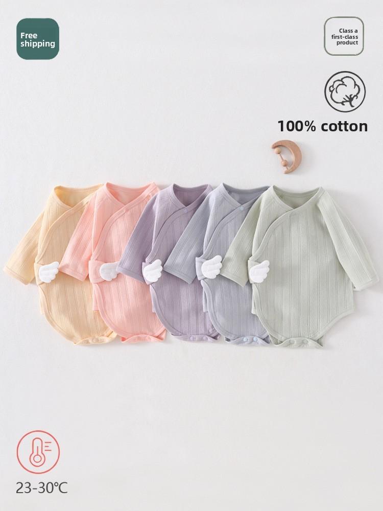 Baby Baumwoll Strampler mit langen Ärmeln und Windelhülle für Neugeborene und Säuglinge