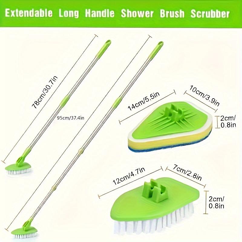 1 Multifunctional Retractable Long Handle Cleaning Brush Set - for Floor, Tile and Bathtub Bathroom Cleaning Tools Brush Cleanin