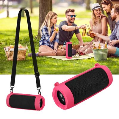 Reise-Tragetasche aus Silikon mit Karabiner Wasserdichte Lautsprecher-Schutzhülle Verstellbarer Riemen Tragbar für JBL Flip 6/Flip 5