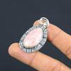 Oval Natural Rhodochrosite Artisan Bezel Mother Trendy Unique Pendant 925 Silver