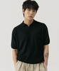 GNOK Silk Collared Short Sleeve Knit [Black]