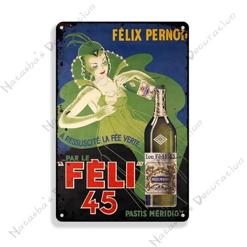 Absinthe Metal Tin Sign Beer Brand Metal Signs Wall Plate Vintage Metal Plaque Man Cave Home Plate Wall Industrial Decor