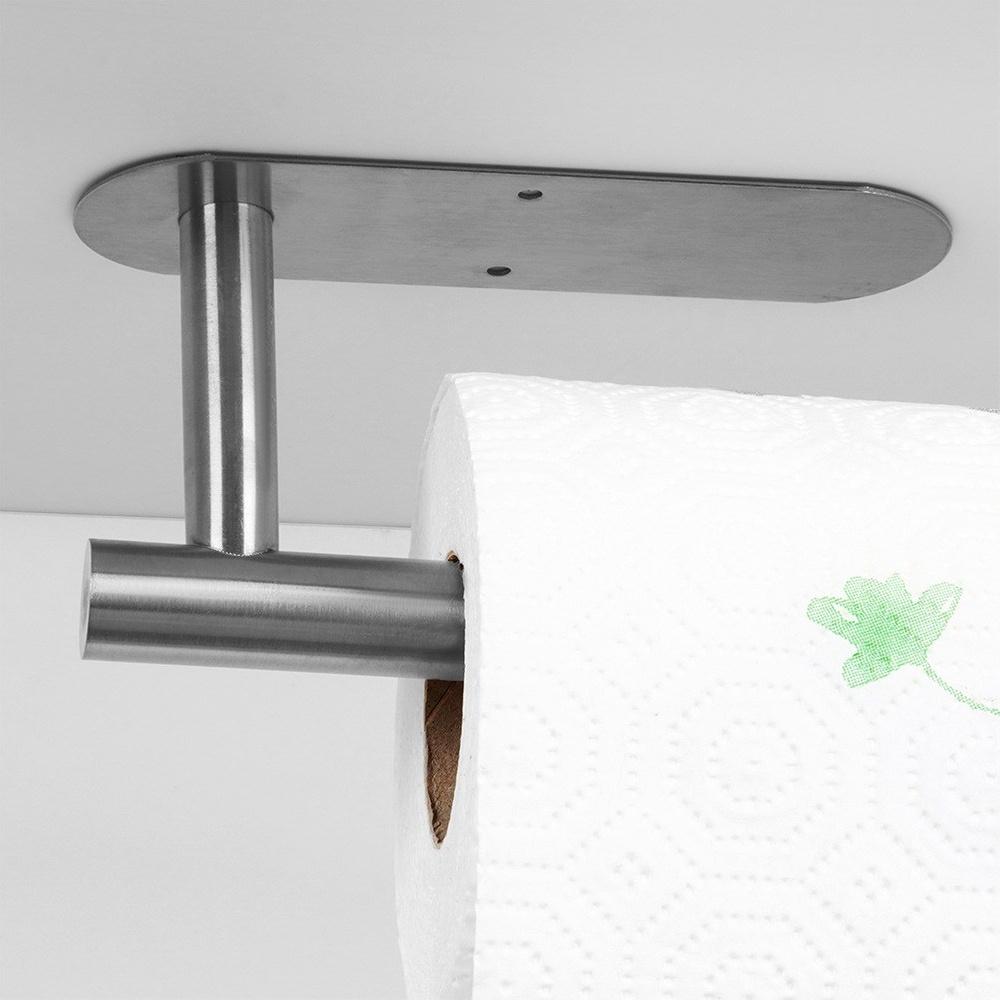 Wall-Mounted Self-Adhesive Paper Towel Holder, Screw-On Kitchen Hanger