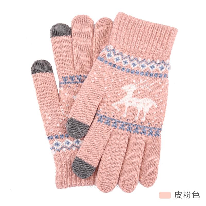 New Knitted Wool Snowflake Gloves Men and Women Autumn and Winter Warm Christmas Magic Gloves Adult