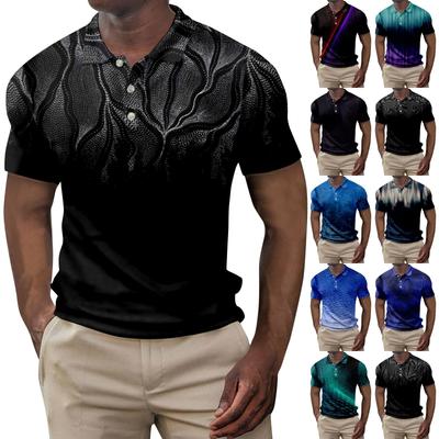 Herren Sommer Bedrucktes Golfhemd Botton Kurzarm Top Herren Casual Fashion Shirt