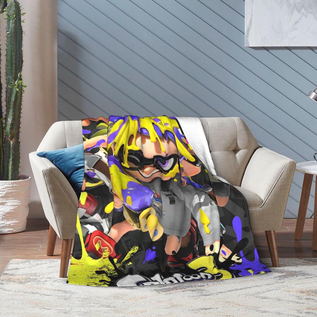 Splatoon Shoot Video Game Blanket Lightweight Warm Throw Blankets for Living Room 50x60 Inches Multiple Sizes Bedding Throws