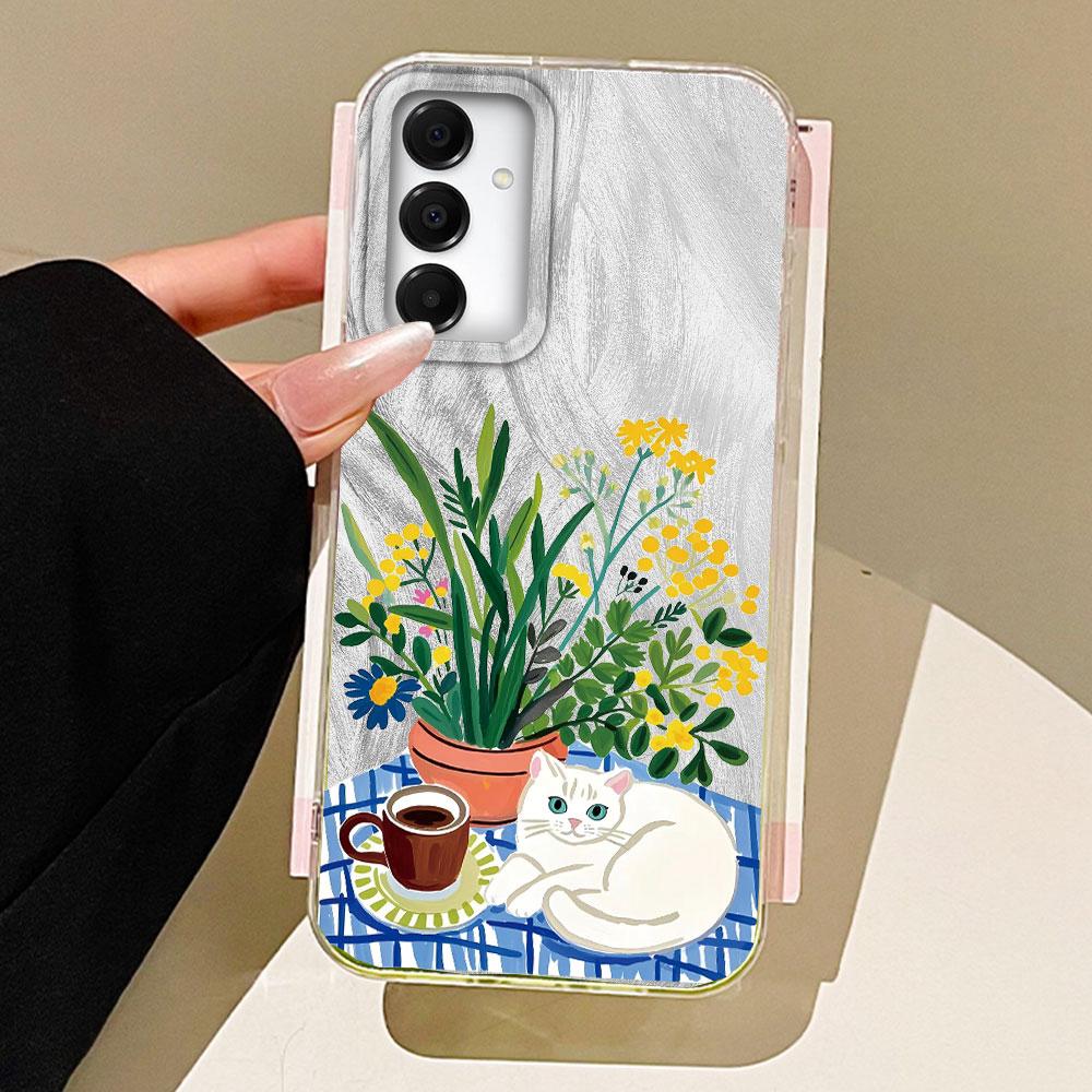 

Белый фарфоровый чехол для телефона с кошкой и цветами для Samsung Galaxy A55 A56 A36 A26 A16 A53 A06 A14 A24 A34 A54 A15 A25 A35 A13 A32 Samsung Galaxy A53 5G белый