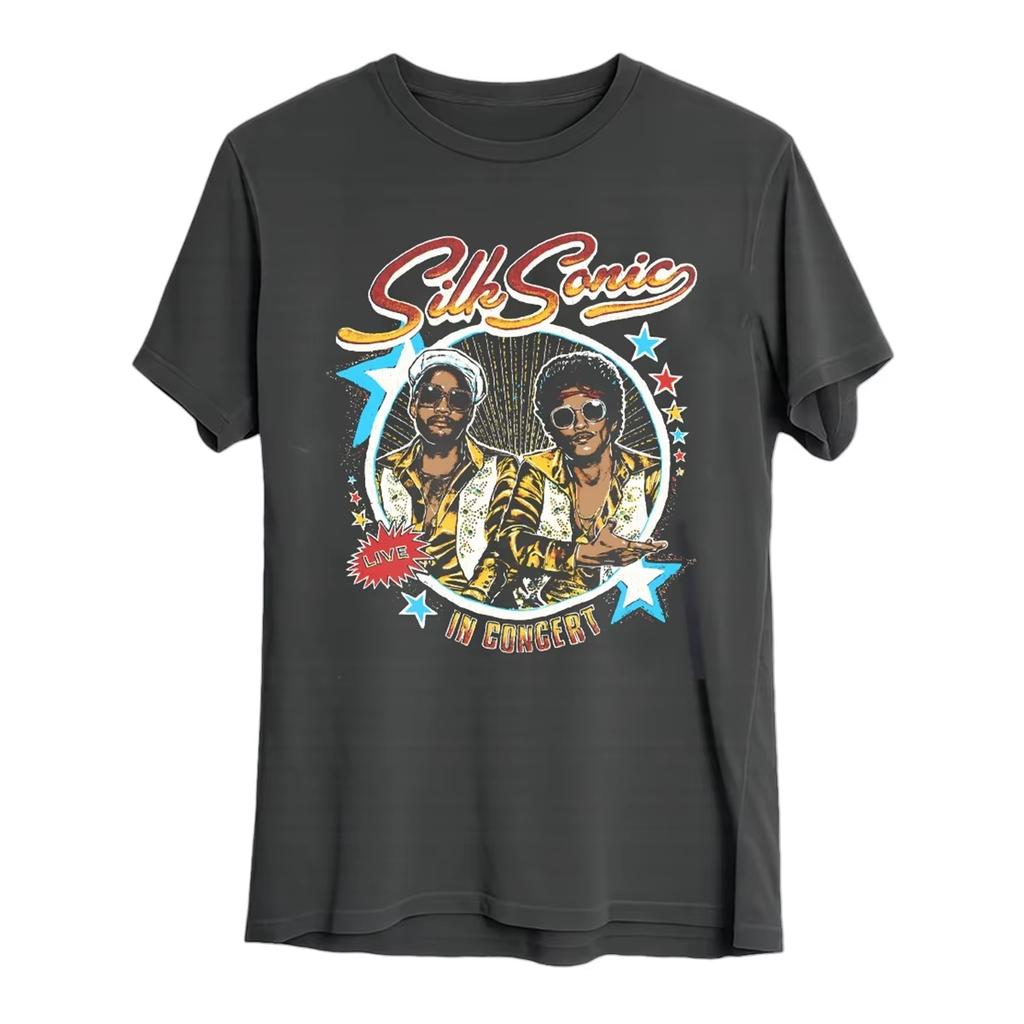 2026 Bruno Mars The Romantic Tour T-shirt Men and Women Summer Cotton Clothing Oversize Fashion Trendy Tee Hip Hop Streetwear Top