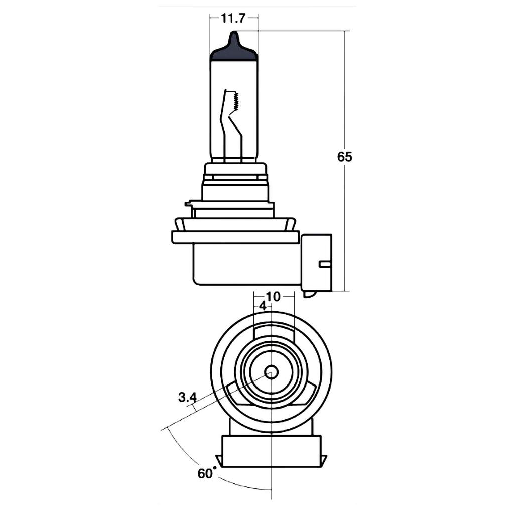 Stanley Electric (STANLEY) Halogen Bulb, 24V, H11, 14-0010