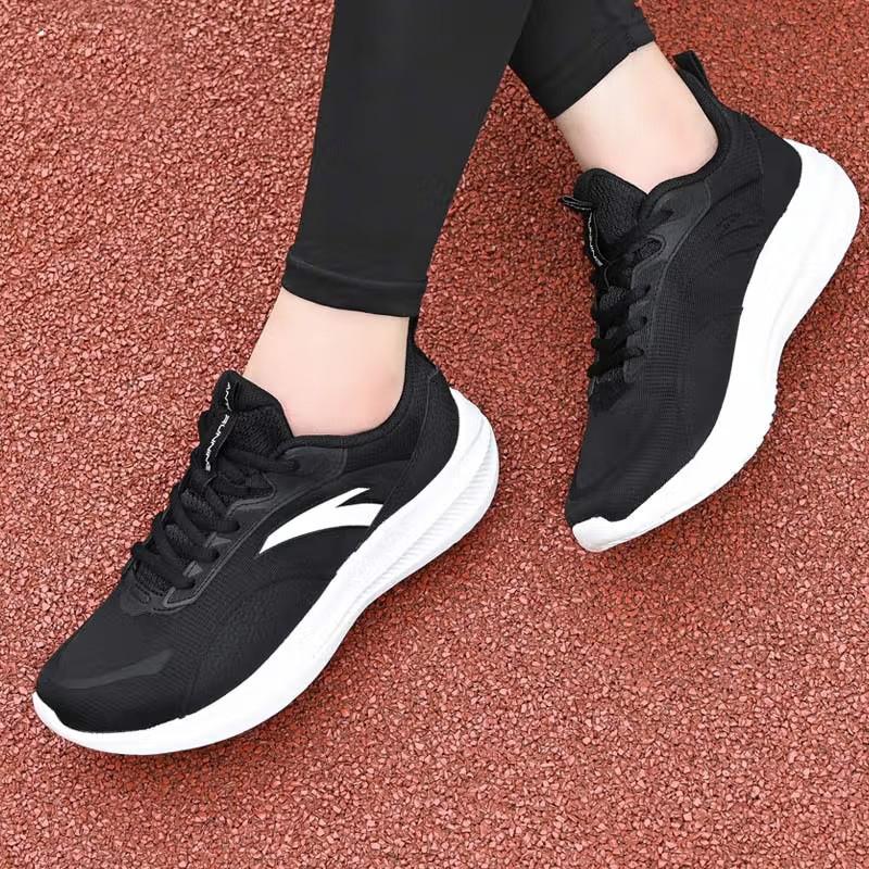 Anta Walk Cushioning Anti Slip And Wear Resistant Breathable Rebound Low Top Casual Running Shoes Women's Black Sneakers 922345512-4