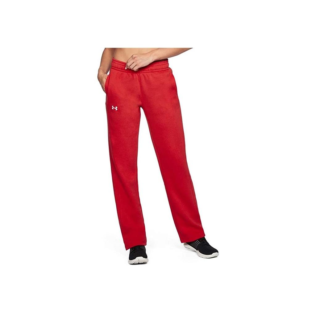 Under Armour Fleece Straight Leg Sports Pants Women bottoms Red 1300267-600