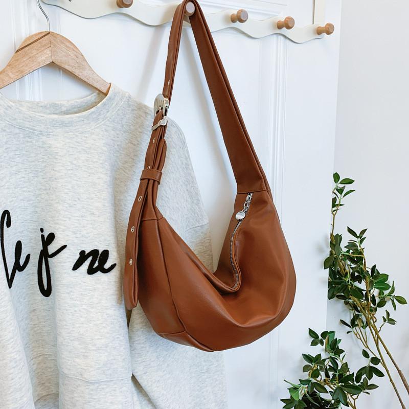 Stylish Soft Pu Large Capacity Slouchy Shoulder Bag Perfect For Casual Shopping