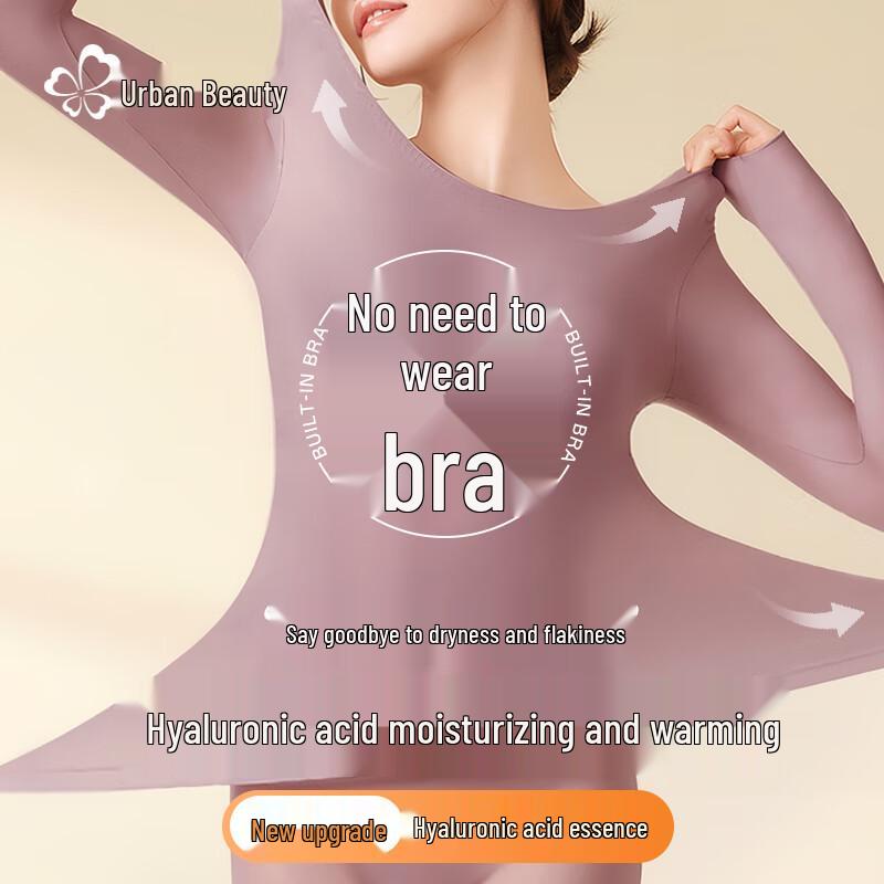 

Women s Hyaluronic Acid Ultra-Thin Thermal Base Layer Top with Built-in Bra XL