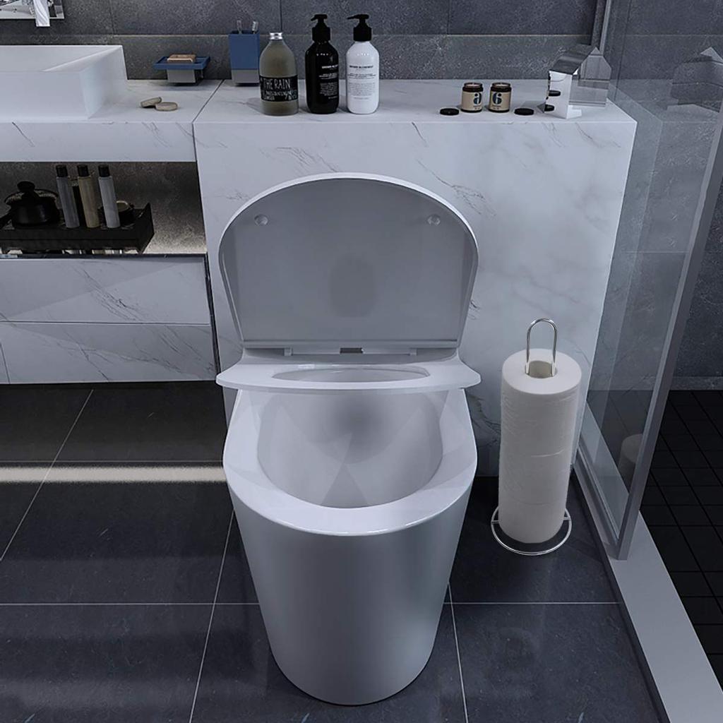 Zwei freistehende Toilettenpapierrollenhalter zur Aufbewahrung für Bad und Küche (Silber)