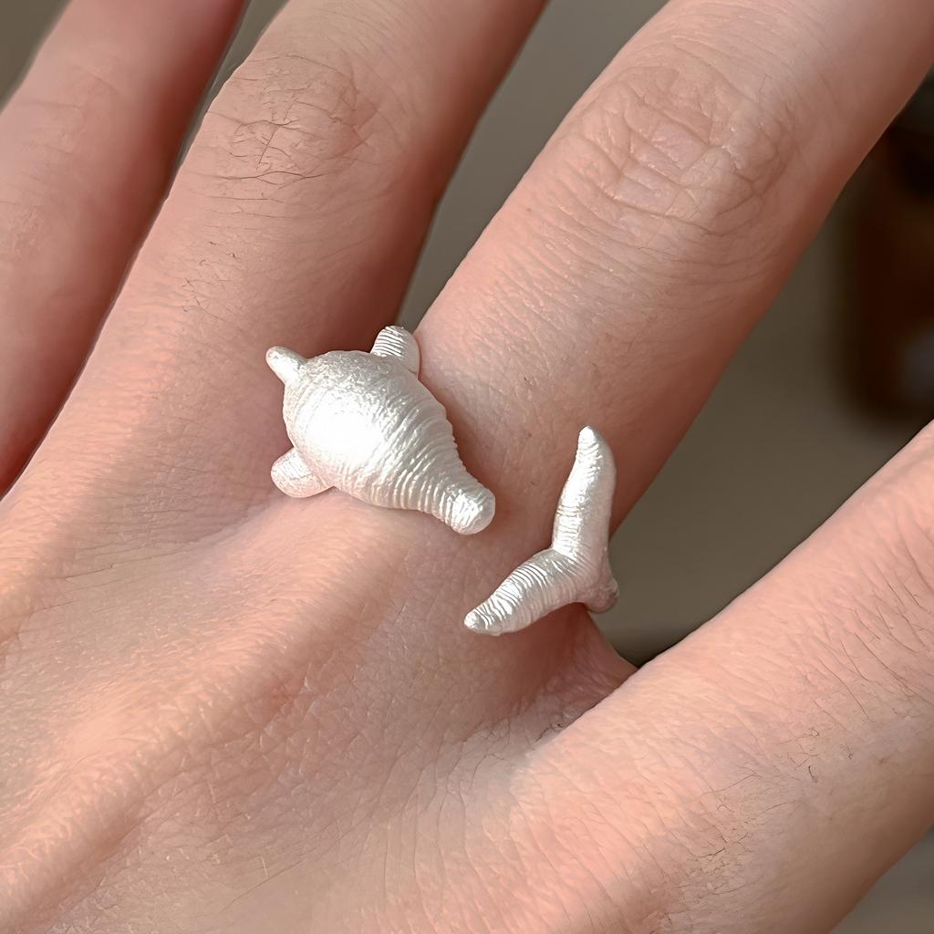PANJBJ 925 Silver Frosting Geometry Ring for Women Wide Texture Versatile Handmade Ins Jewelry Gift