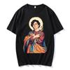 Timothee Chalamet Saint Herren Mode Top T-Shirt Kurzarm Retro 90er TV Fan Unisex Sommertrend Weiches Lässiges Oversize T-Shirt