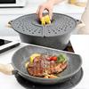 Silicone Splatter Guard Foldable Heat-Resistant Cover Rotatable Grease Shield for Frying Cooking Boiling Stewing Steaming, Home