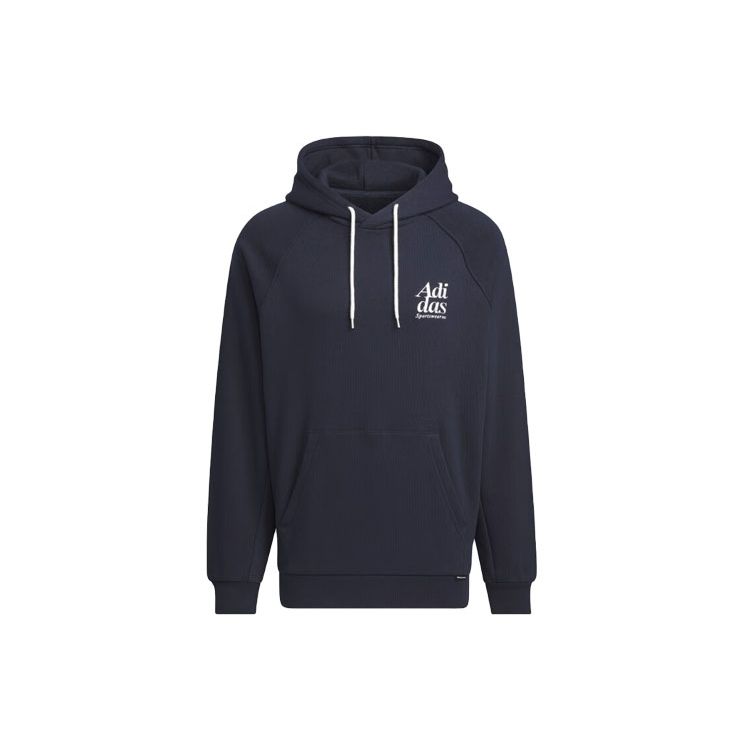 adidas Men s Small Logo Waffle Hoodie Ink Blue JE6099 L